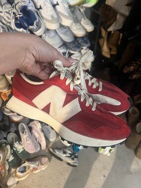 New Balance Red & White Retro-Style Trail Sneakers